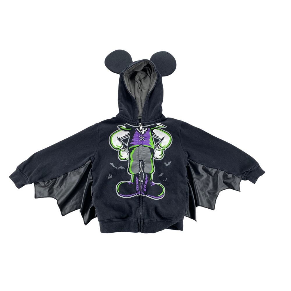 Disney Parks Mickey Vampire Bat Wing Zip Hoodie Happy Halloween 2019 Kids XS